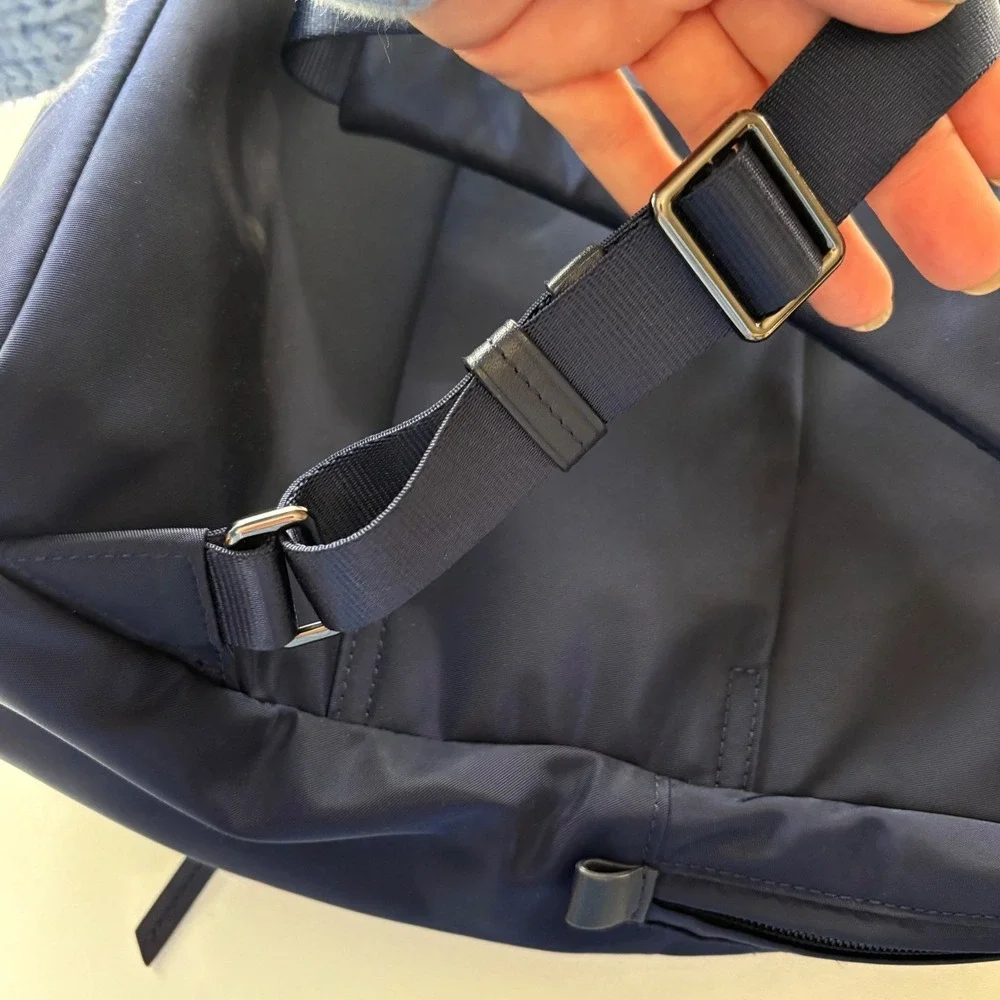 Tumi Voyageur Backpack Women Medium Navy Blue Nylon Gold‎ Hardware Laptop Bag